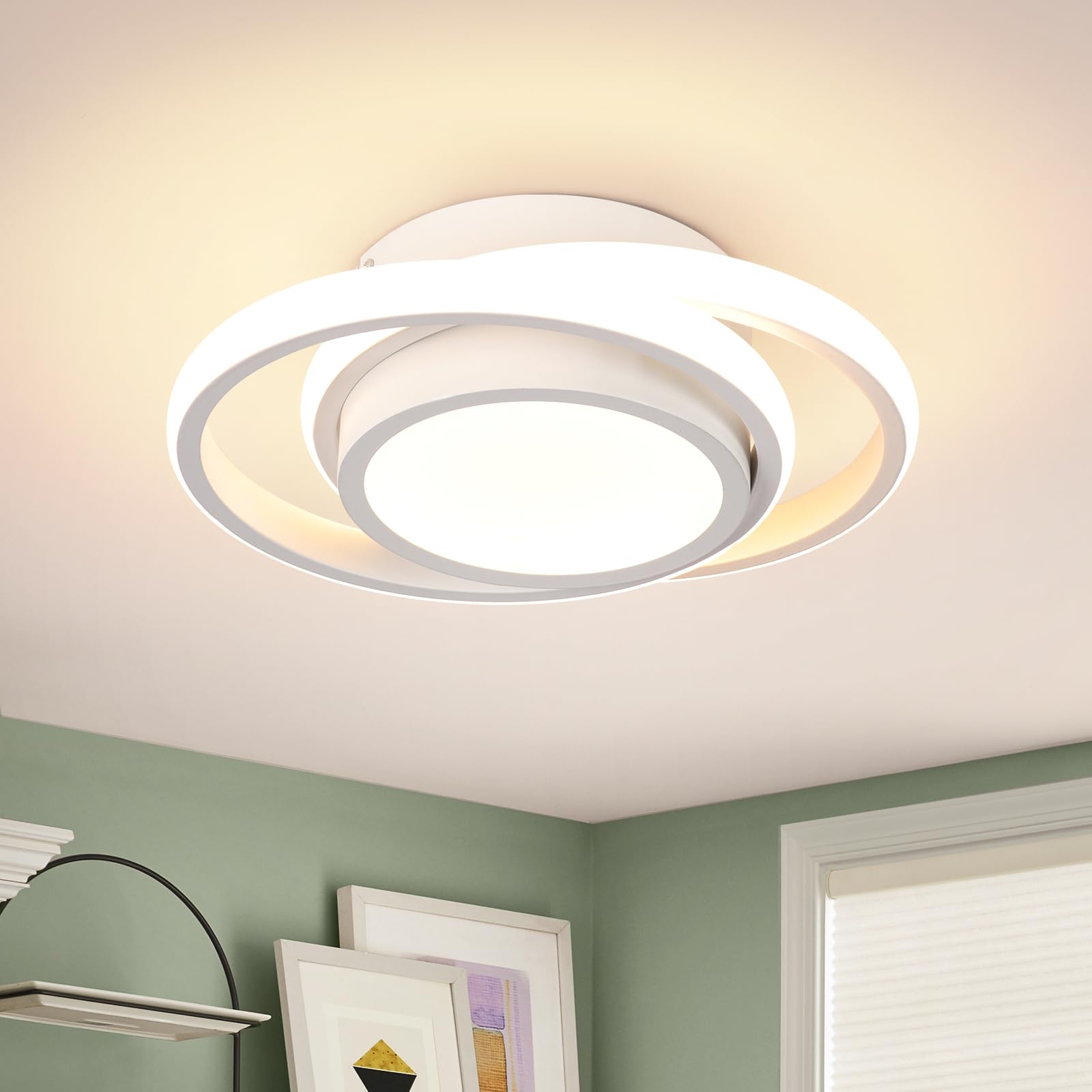 CANEOE Modern Led Ceiling Lights, Small Led Close to Ceiling Light Fixture,32W Round LED Ceiling Lamp for Bedroom Hallway Aisle Corridor Light Lighting (Warm White,3000K)