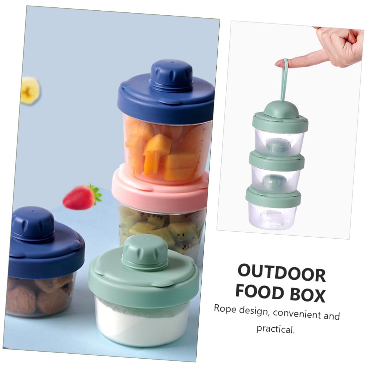 RORPOIR 1Pc Portable Formula Dispenser Milk Powder Storage Container 120ml Green Ideal for On The Storage Leakproof and Design