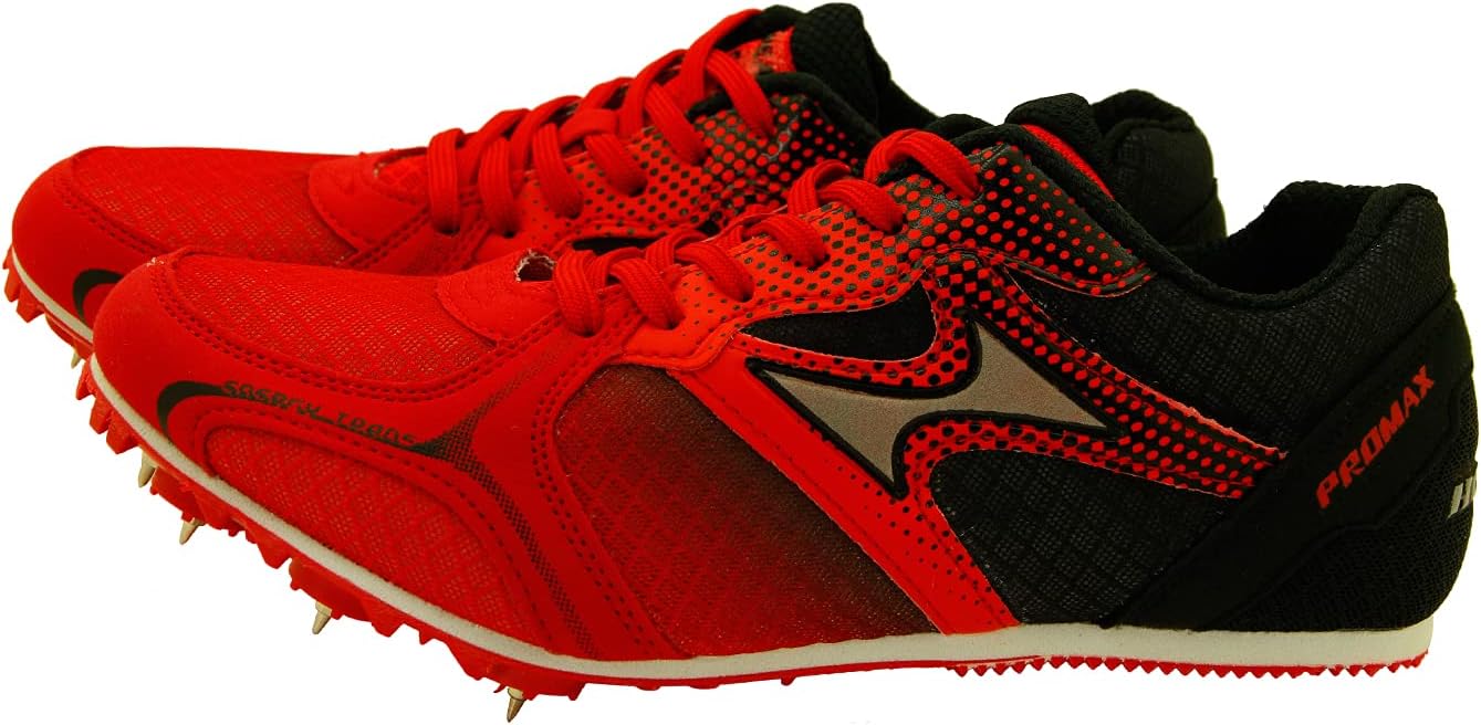 HHEALTHTrack Spike Running Sprint Shoes - Men's Athletic Running Track Shoes - Blue, Red - Model 5599