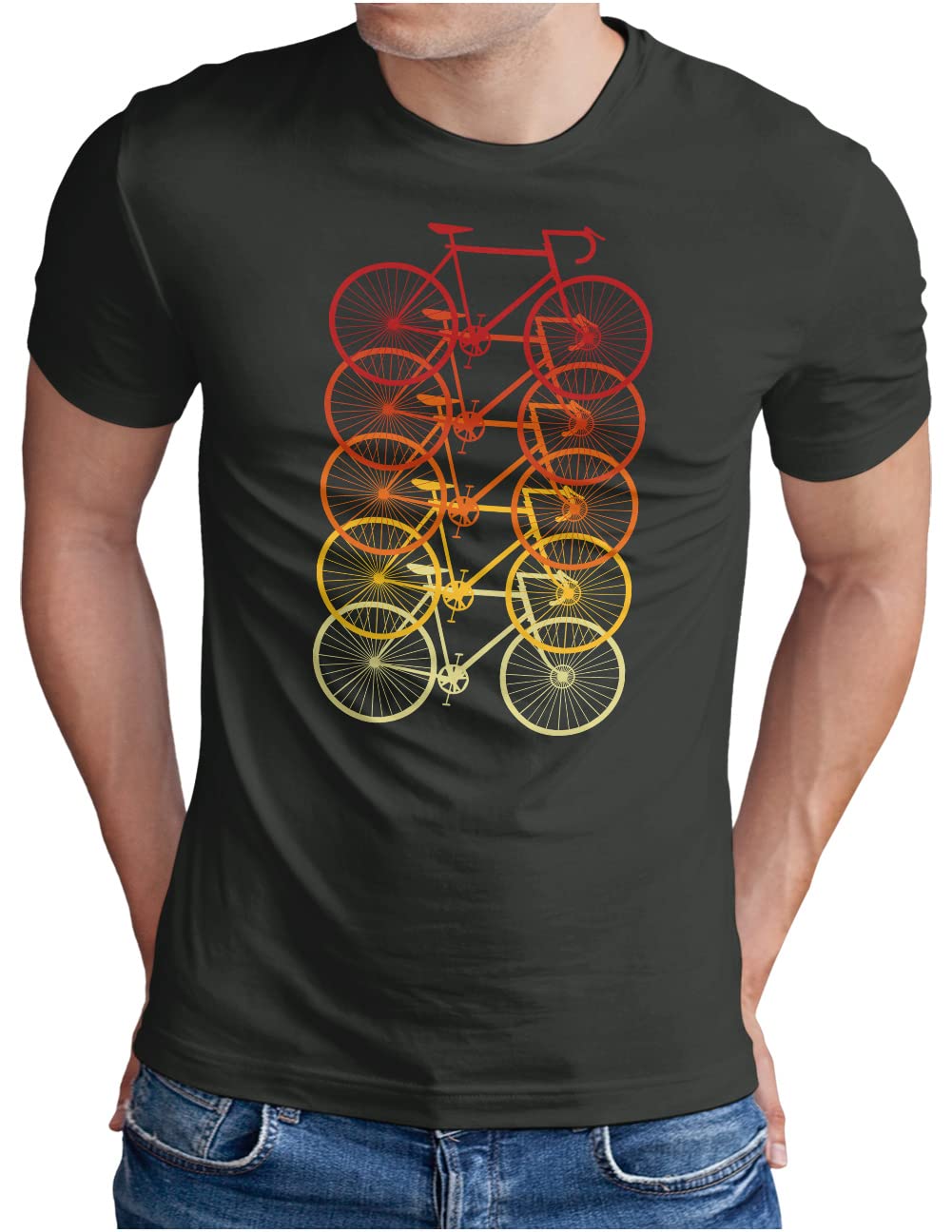 OM3® Retro Road Bike T-Shirt | Men | Cycling Bike | S - 5XL