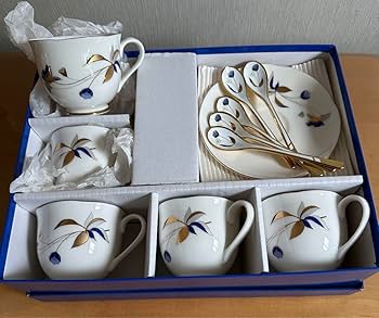 Amazon.co.jp: 青藍窯 有田焼 カップ&ソーサー&スプーン 5客セット