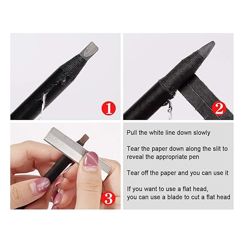 Miniatura 7 de Microblading - Lápiz de cejas impermeable con cordón para marcar, rellenar y contornar, maquillaje de tatuajes y maquillaje permanente, para cejas