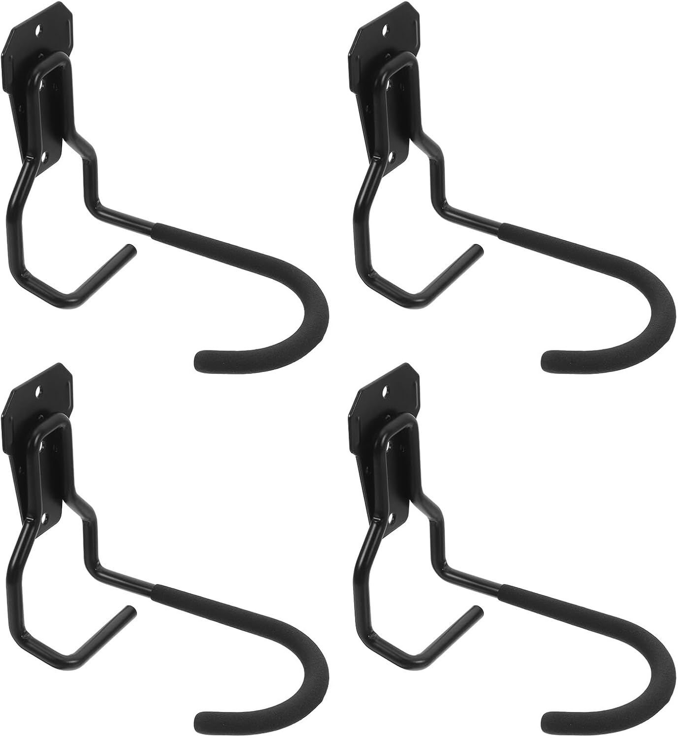 4pcs Garage Wall Hooks, Metal Bike Storage Hangers for Garage Tool Rack Organizer, Wall-Mounted Utility Hooks for Bicycle and Equipment Storage