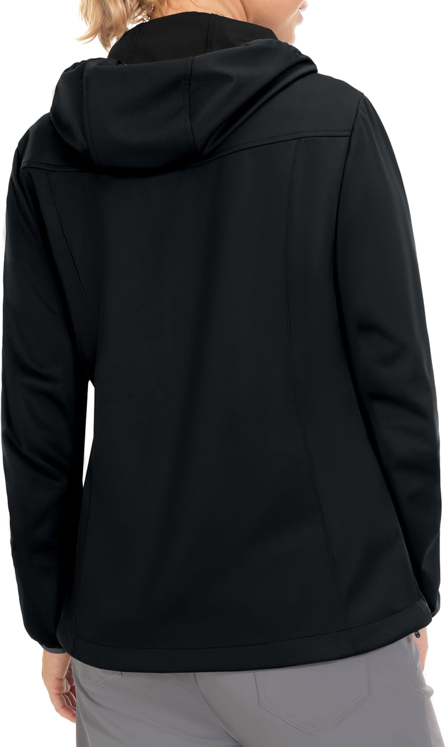 Little Donkey Andy Women's Lightweight Hooded Softshell Jacket for Running Travel Hiking, Windproof, Water Repellent - Image 5