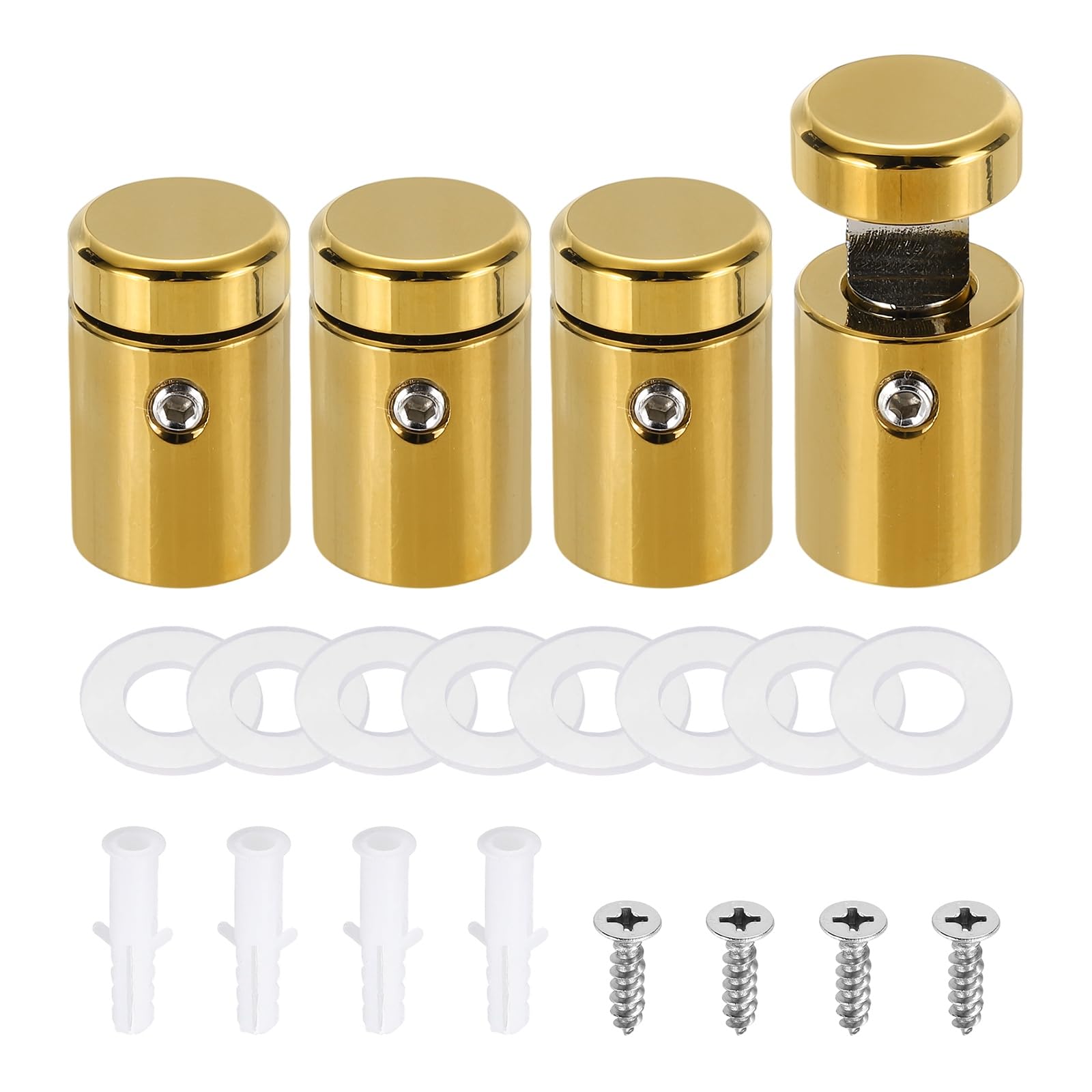 sourcing map 4pcs Side Clamp Standoffs, 5/8" x 3/4" Gold