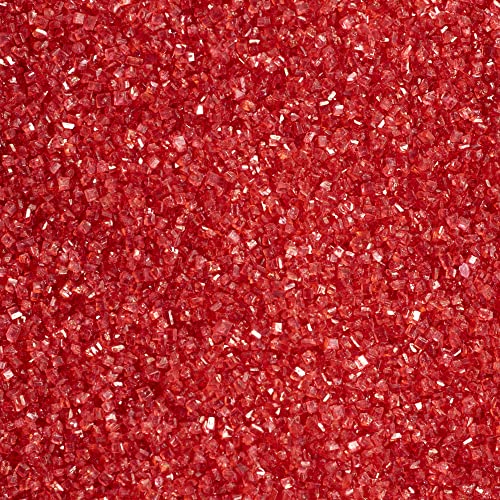DecoPac Sanding Sugar, Red Edible Sugar Sprinkles, Edible Sanding Sugar in Handheld Container, Sugar Sprinkle Mix For Celebration Cakes, Cupcakes, Cookies, 33oz - Red