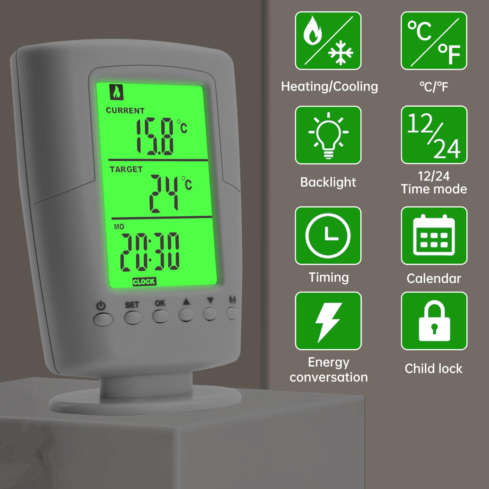Diymore Controlador de Temperatura Enchufe 230V,Toma de Control de Temperatura Inalámbrica,Termostatos de refrigeración y calefacción