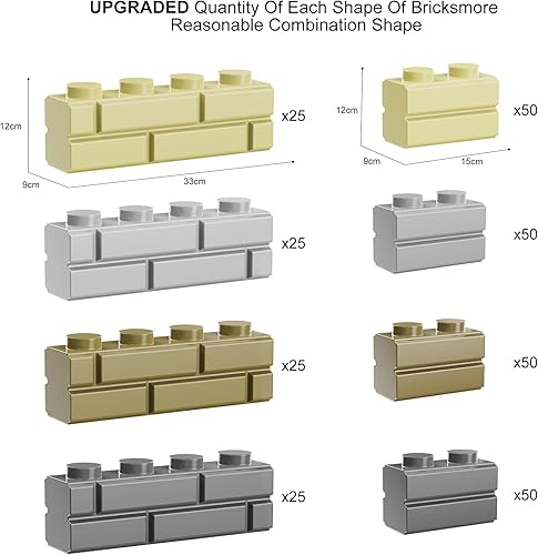 Miniatura 2 de 300 ladrillos de perfil de mampostería, bloques de ladrillos de pared, compatibles con piezas y piezas de las principales marcas, juguetes creativos