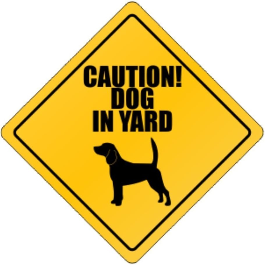 Dog in Yard Beagle Dogs [ Decorative Crossing Sign Wall