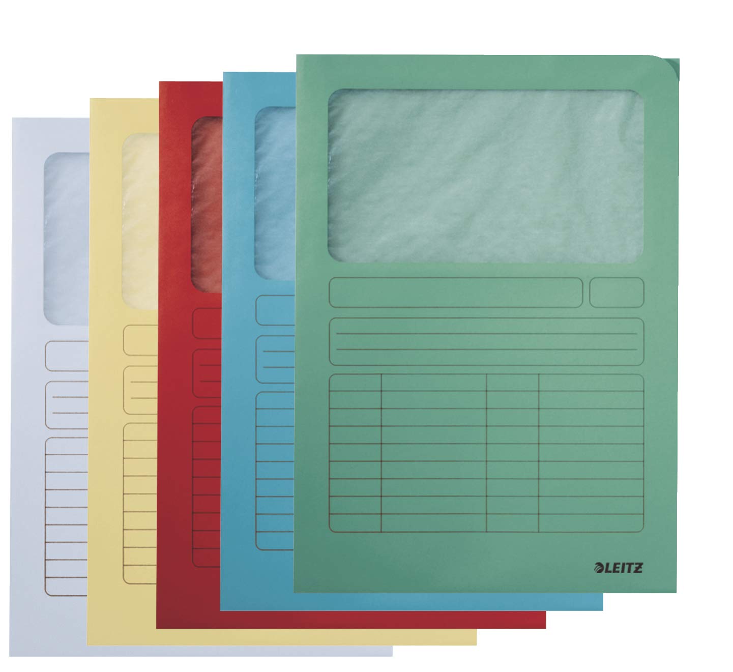 Leitz Ref 3950-99-99 Window Folder A4 - Assorted, Pack of 100