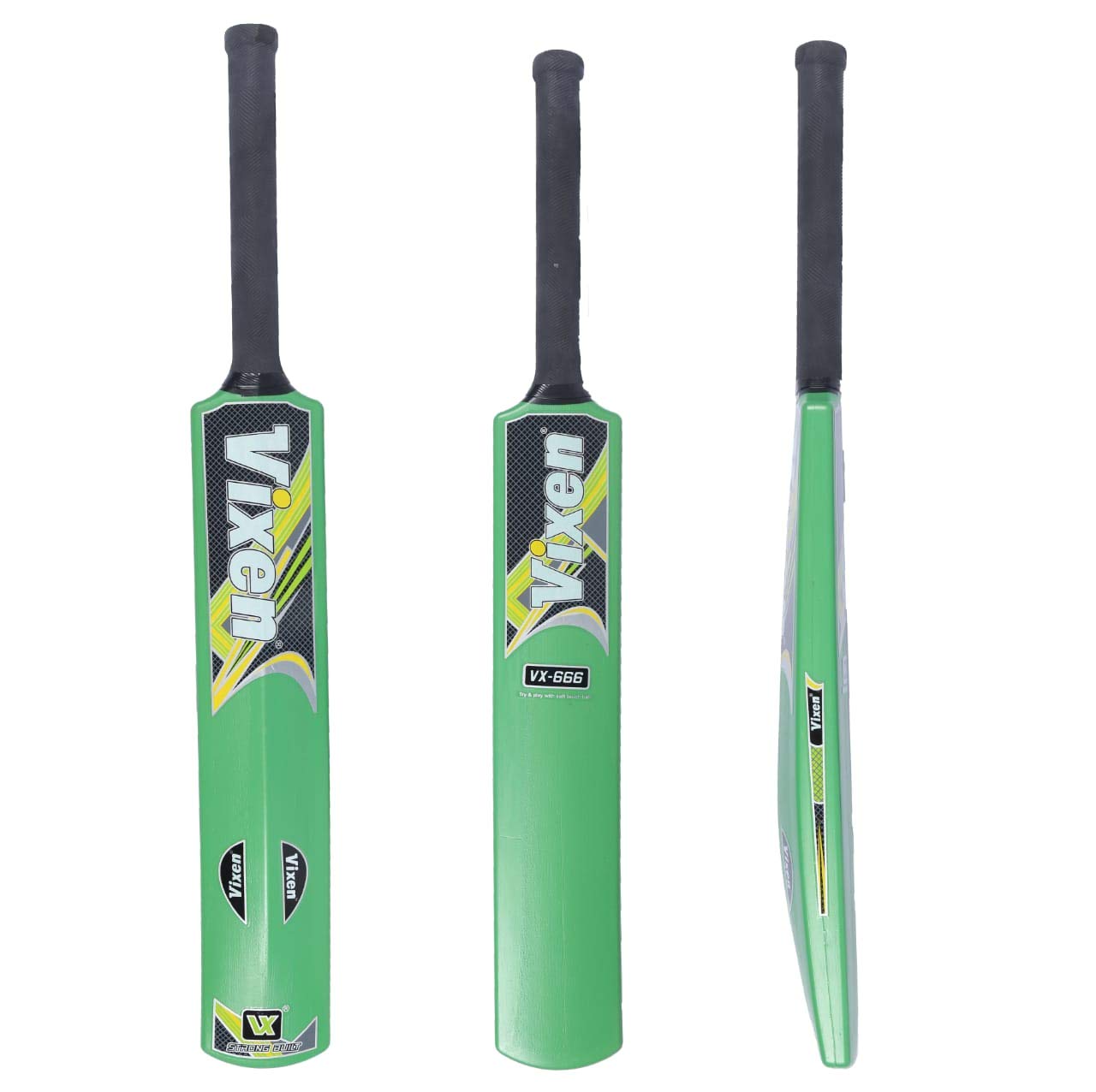 Vixen Hard Plastic Cricket Bat with Logo (Full Size) Set of 1