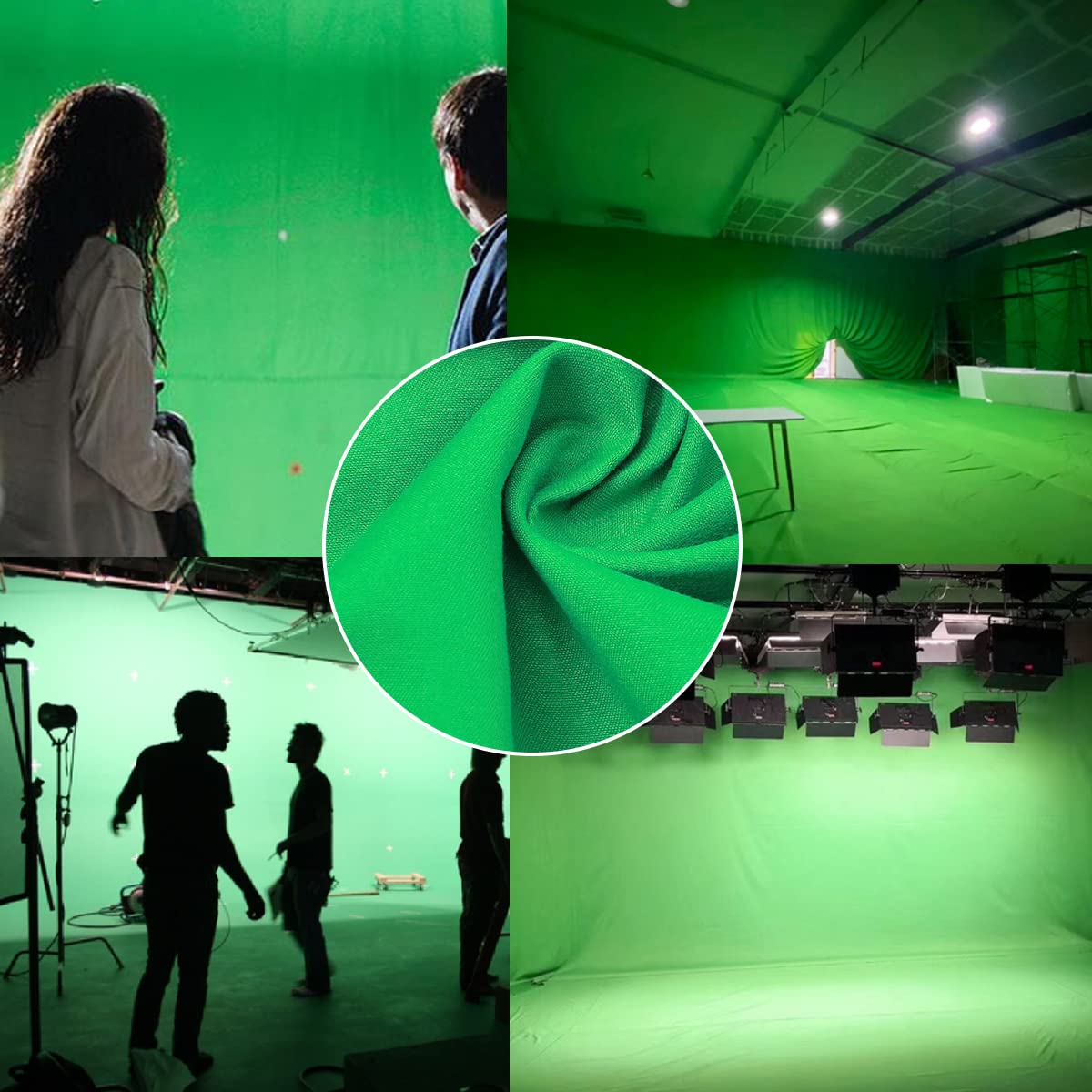 Sfondo Fotografico Kit, 2 x 2 m Verde Green Screen Kit per Studio Fotografico Supporto Regolabile con 5 Clip e Borsa per Il Trasporto per Servizi Fotografici Streaming Video