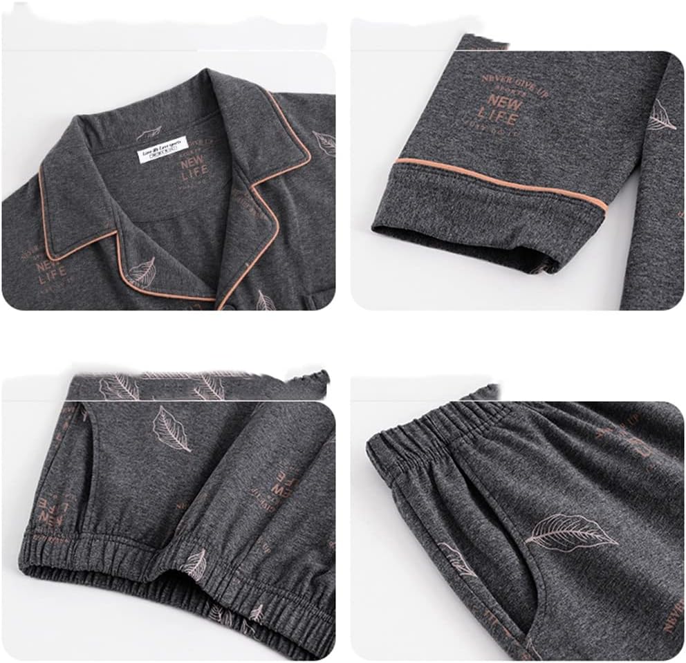Pajamas men's spring and autumn cotton long-sleeved large size thin homewear suit