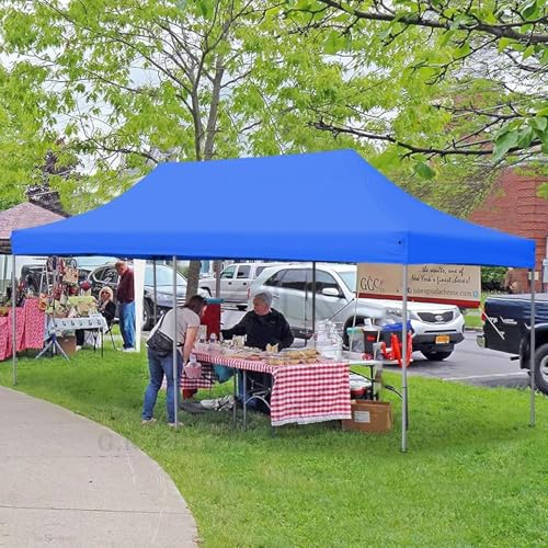 Image of 10x20ft / 3x6m Pop up Outdoor Canopy Tent | Portable Shade Instant Folding Gazebo Tent | Heavy Duty Gazebo Canopy Shelter 2 Mins Installation | White, 40Kgs (Black)