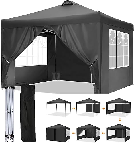 Tienda de campaña desplegable de 10 x 10 pies con 4 paredes laterales extraíbles, tienda de campaña para 1 persona para fiestas, eventos, bodas,