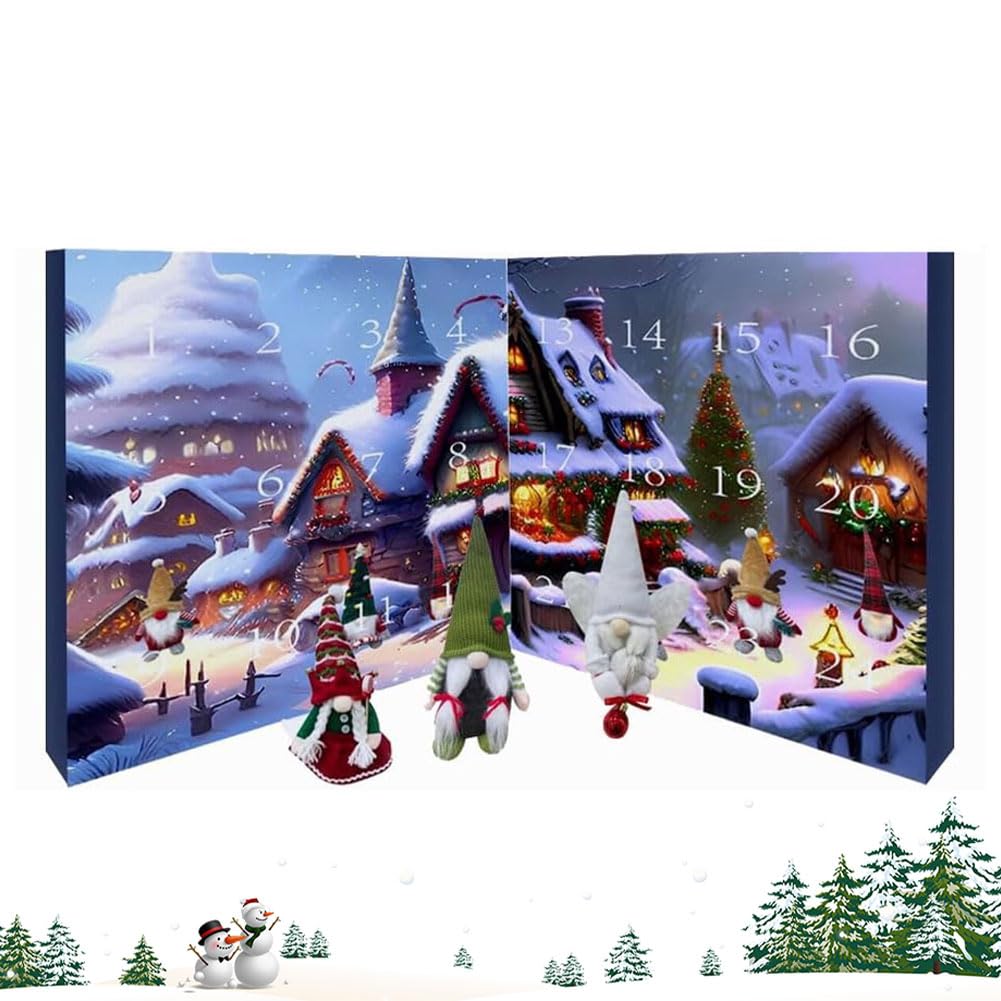Christmas Gnome Advent Calendar, 2025 Countdown 24 Day Christmas, Christmas Holiday Decor Gnome, for Kids idea Gift,24-Day Countdown Decor, Holay Gift ea for Ks, Christmas-Theme