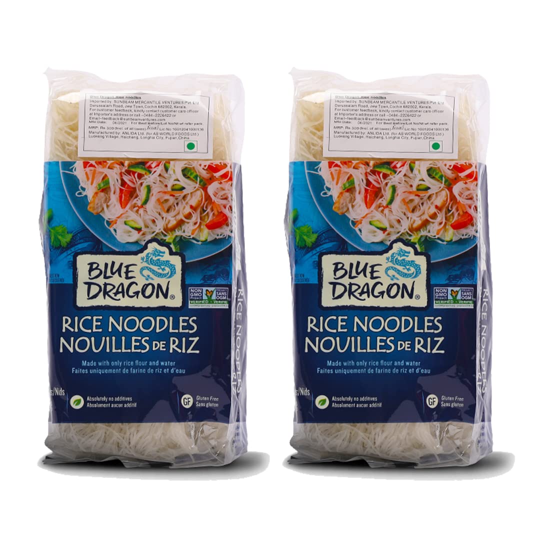 Blue Dragon Rice Noodles | Rice Flour, Water, Peanuts & Tree Nuts | Vegan | No Preservatives & Gluten Free | No Artificial Colors | Rice Noodle Packet - 250g (Pack of 2) (B08K4QDH26) Amazon Price History, Amazon Price Tracker