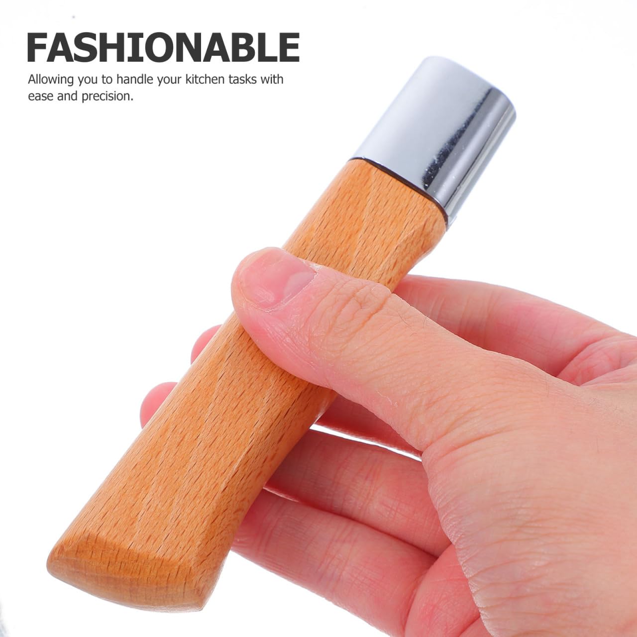 Mango de Madera de Haya para Cuchillo, Tirador Repuesto Ergonómico con Diseño de Pájaro Plateado, Accesorio Manual para Reparación y Fabricación de Cuchillería, Pequeño