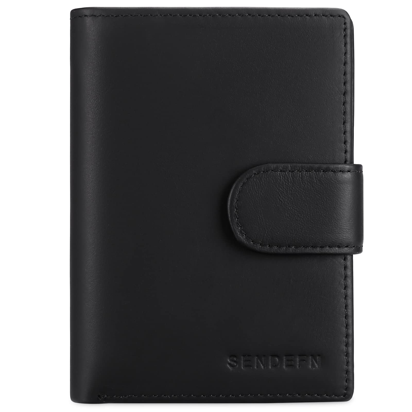 Cartera para Hombre Trifold de Piel auténtica con Bloqueo RFID, 19 Ranuras para Tarjetas, 3 Compartimentos para Billetes