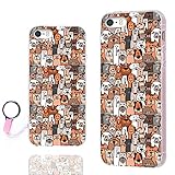 iPhone SE Case,iPhone 5s Case, iPhone 5 Case,ChiChiC [Orignal Series] Full Protective Case Slim Art Soft TPU Gel Rubber Cases Cover iPhone 5 5S SE,Cute Cartoon Animal Doodle Brown Dogs Cats Smile pet