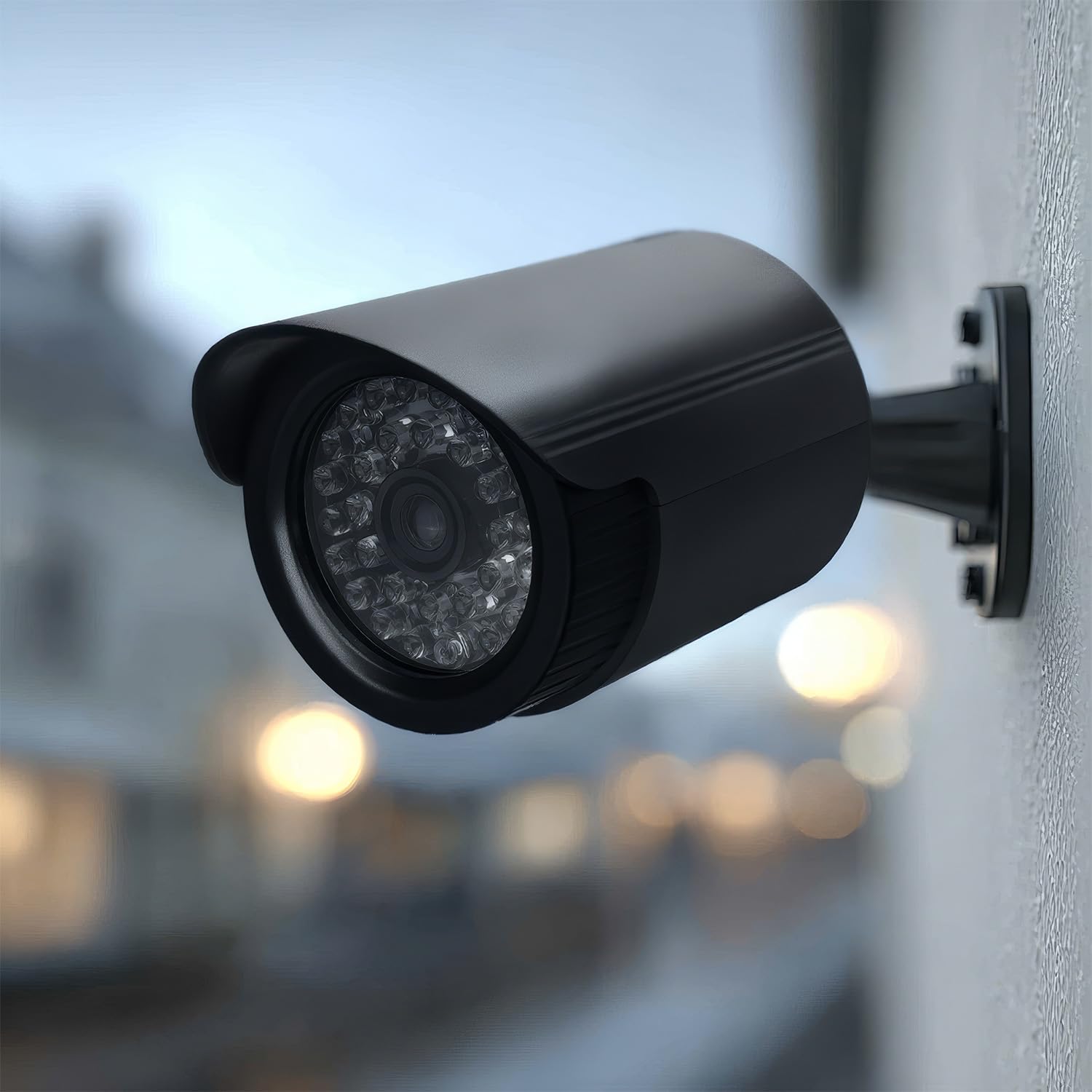 Maclean IR1800 Telecamera finta lampeggiante LED IP44 Staffa regolabile esterni interni Nero