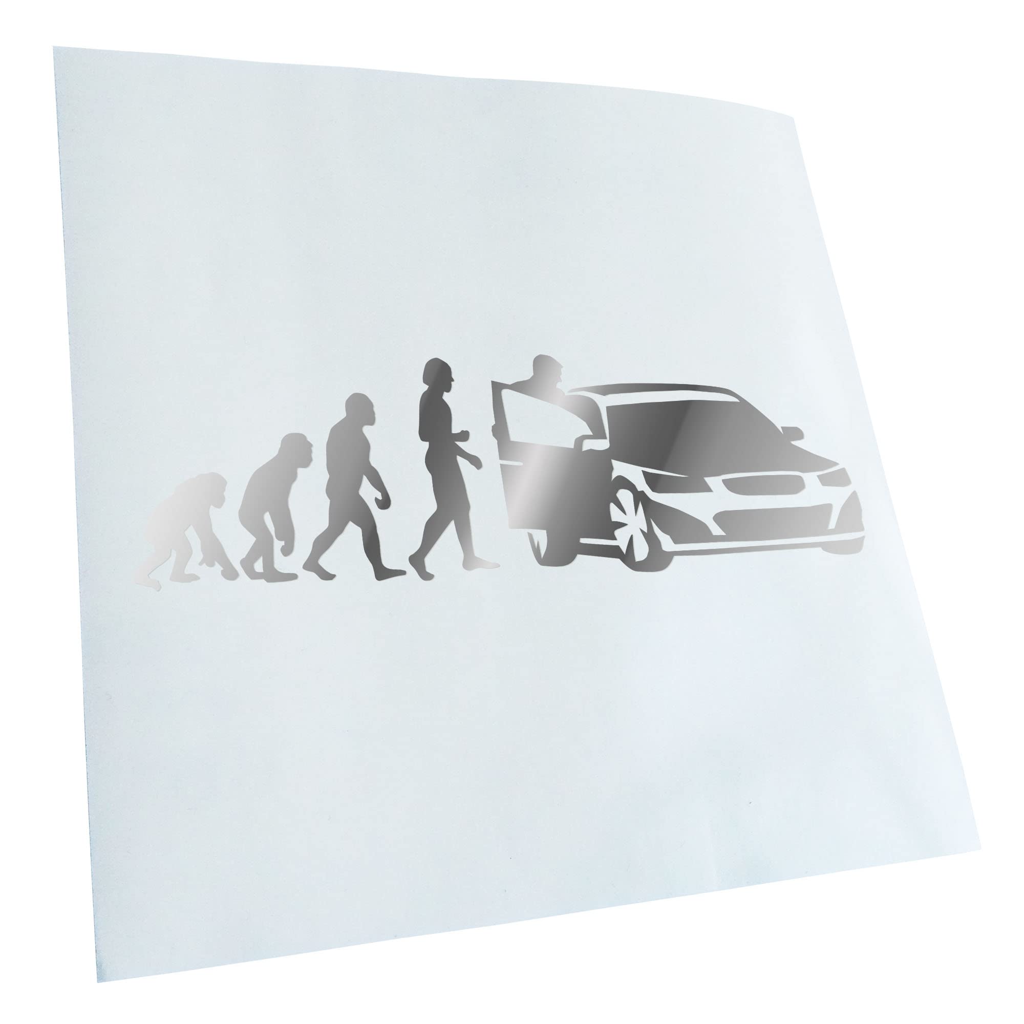 Kiwistar - Car Sticker - Chrome - 24 x 7 cm Evolution Motorist - Rear Window Car Sticker Weatherproof for Car Truck Moped Truck - Sticker Exterior Self-Adhesive Tuning Accessories for Window Vehicle