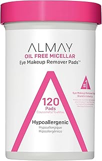 Almay Almohadillas removedoras de maquillaje, micelar suaves, hipoalergénicas, sin fragancia, dermatólogos y oftalmólogos probadas (el embalaje puede variar), 120 unidades
