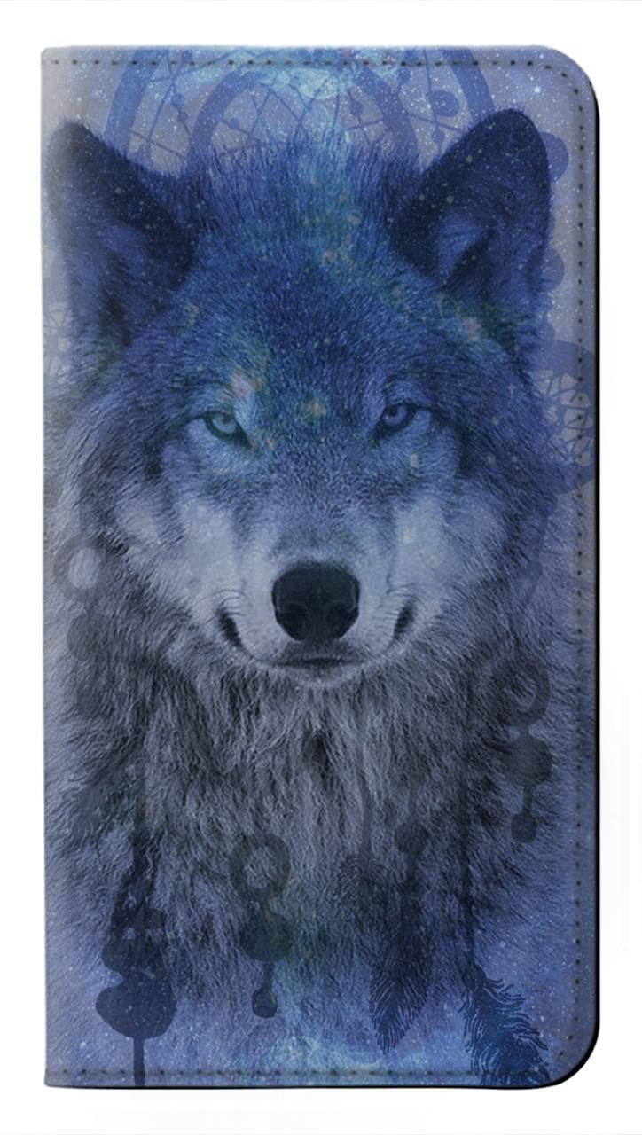 Flip housse cuir loup dream catcher etui Samsung Galaxy A37