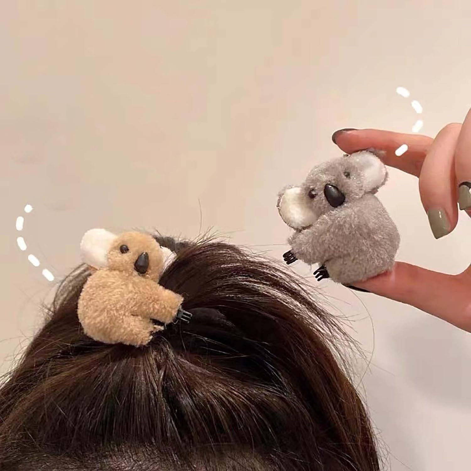 Koala Stuffed Animal Clips 2024, Plush Koala Shaped Hair Clips,Small Stuffed Koala Clip Hair Claws,Small Animal Hair Barrettes,Cute Animal Clamps Headwear Hair Accessories