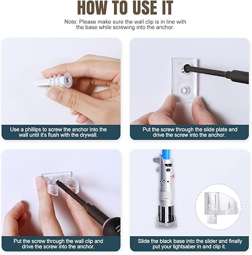 Miniatura 4 de Lenink Soporte de pared para sable de luz transparente, compatible con sables de luz Galaxy's Edge, Darth Revan Lightsable, Darth Vader Sables y la