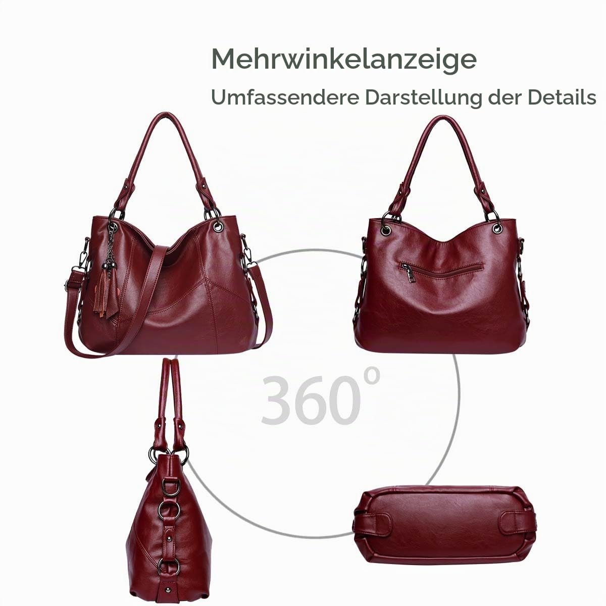 NICOLE&DORIS Modische Damen-Umhängetasche, einfache Umhängetasche für Damen, weiches PU-Leder