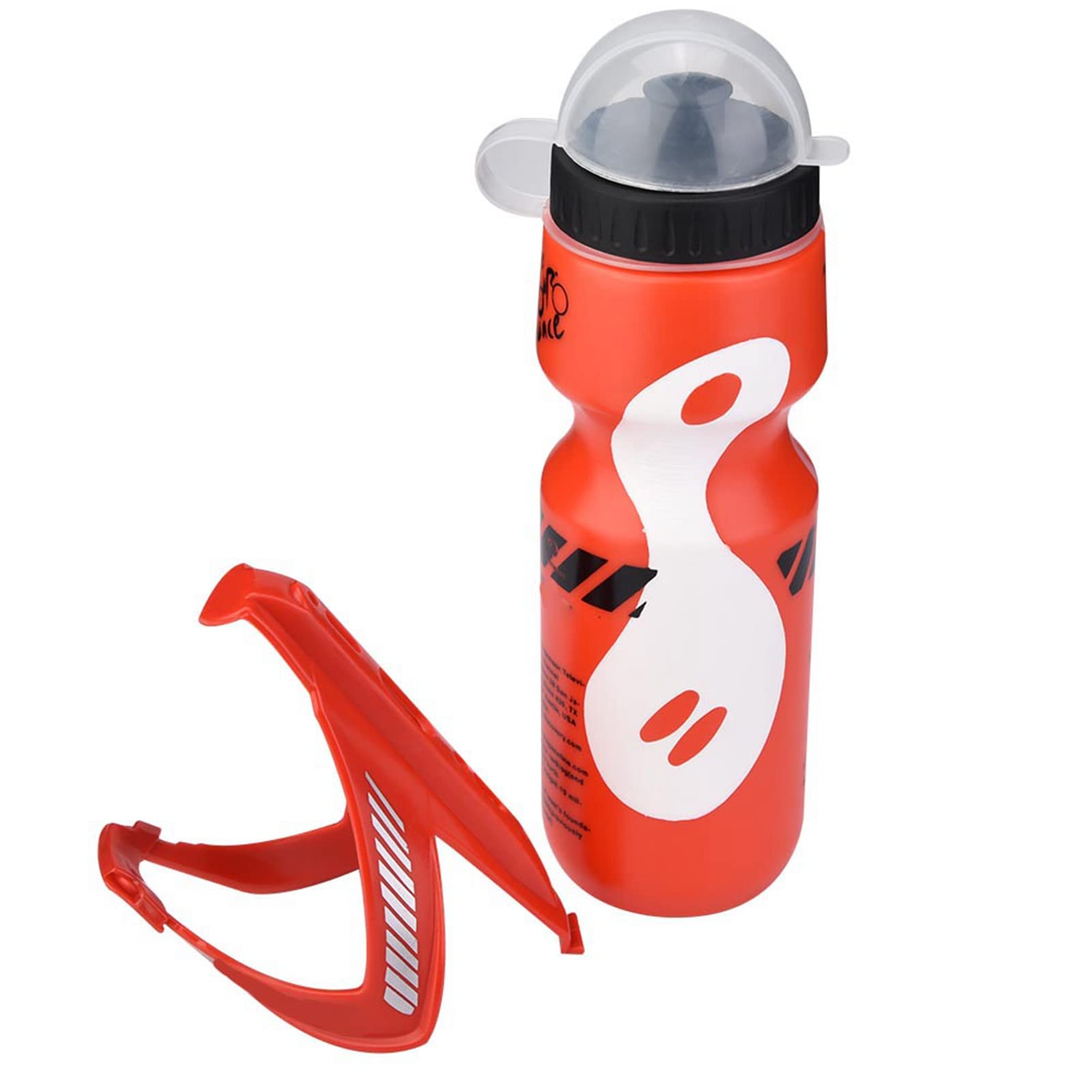 ANKROYU 650ml Water Bottle Holder, Polyethylene Water Bottle Bike Cage, Leak Proof Sports Water Bottle, Cycling Water Bottle for Cycling Mountain Bikes (Red)