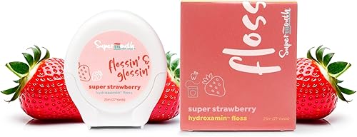 SuperMouth Hilo dental sin flúor hilo dental expandible patentado que elimina un 40% más de placa, nano-hidroxiapatita, vitaminas D3 y K2, xilitol,