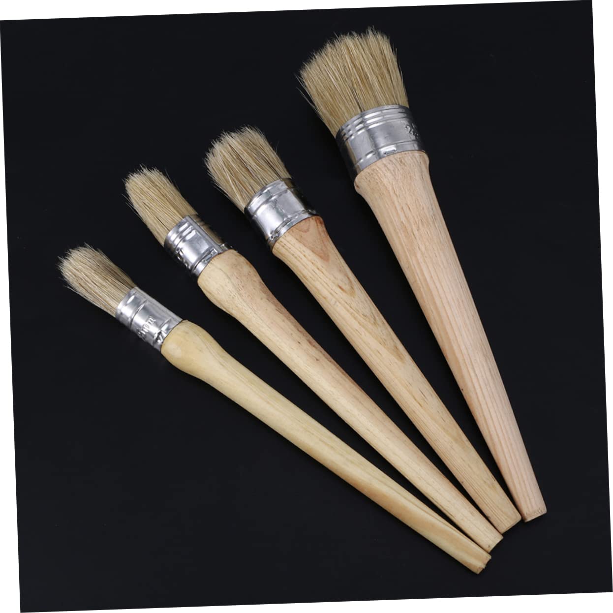 STOBOK 4stücke Holzpinsel Wachspinsel Malerpinsel Mit Langem Griff Für Möbel Restauration Und Heimdekoration Klassischer Stil