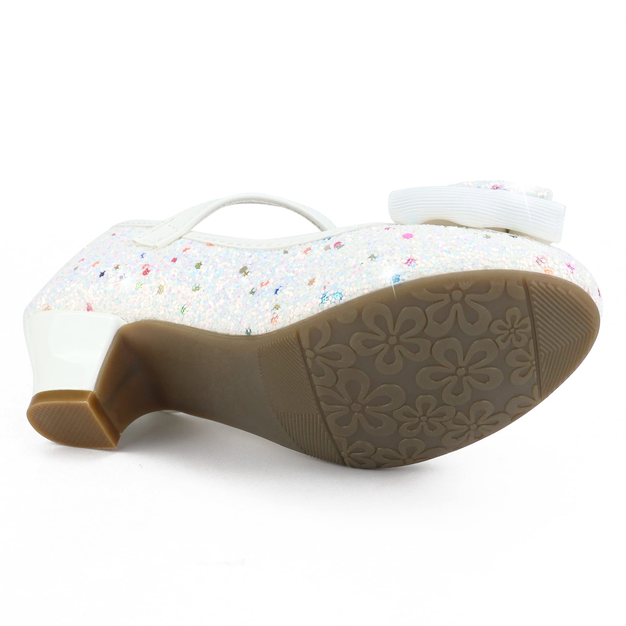 Scarpe Principessa Bambina con Tacco Glitterato - Calzature Eleganti con Paillettes per Cerimonia o Festa o Cosplay