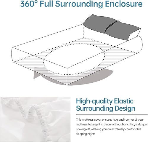 Miniatura 4 de Simple&Opulence Sábana bajera de lino (1 pieza)  Funda de colchón de 14 pulgadas de profundidad de lino natural, mezcla de algodón, ropa de cama