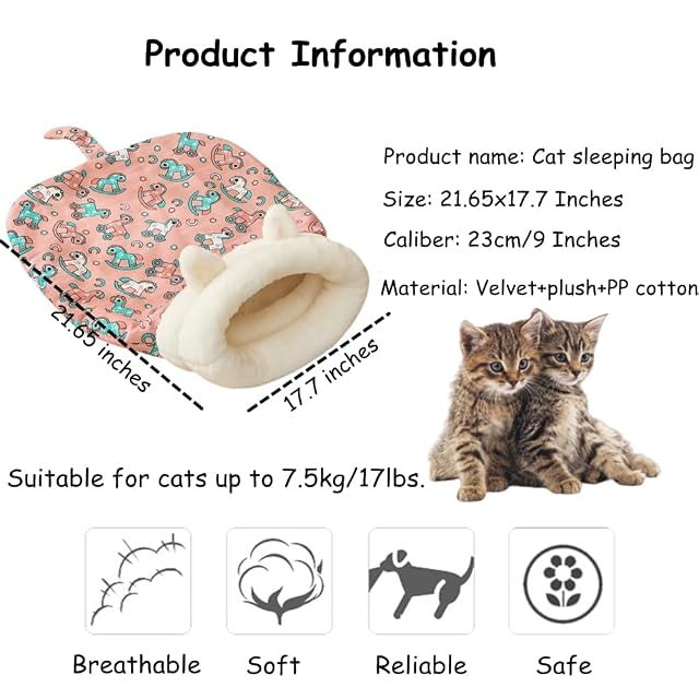 Foto 7 de 7 de Bpoeee Warm Plush Thick Cat Pet Sleeping Bed, Cat Sleeping Bag for Indoor Cats, Cat Winter Sleeping Bag
