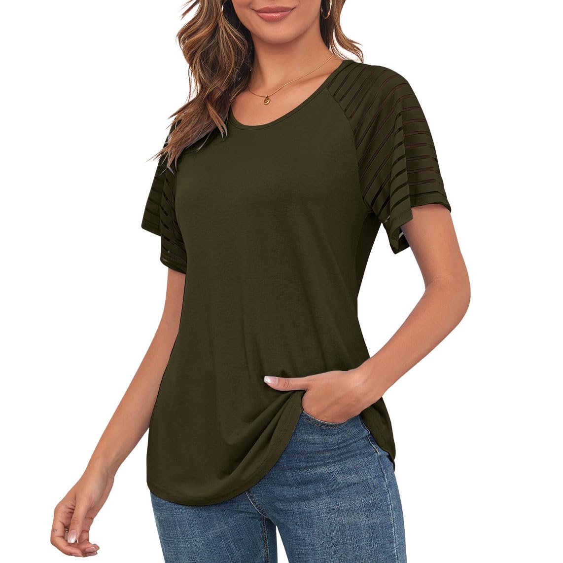 Yokamira Women's Long Sleeve V-Neck Tunic Top – Loose Casual Blouse For Fall & Layering