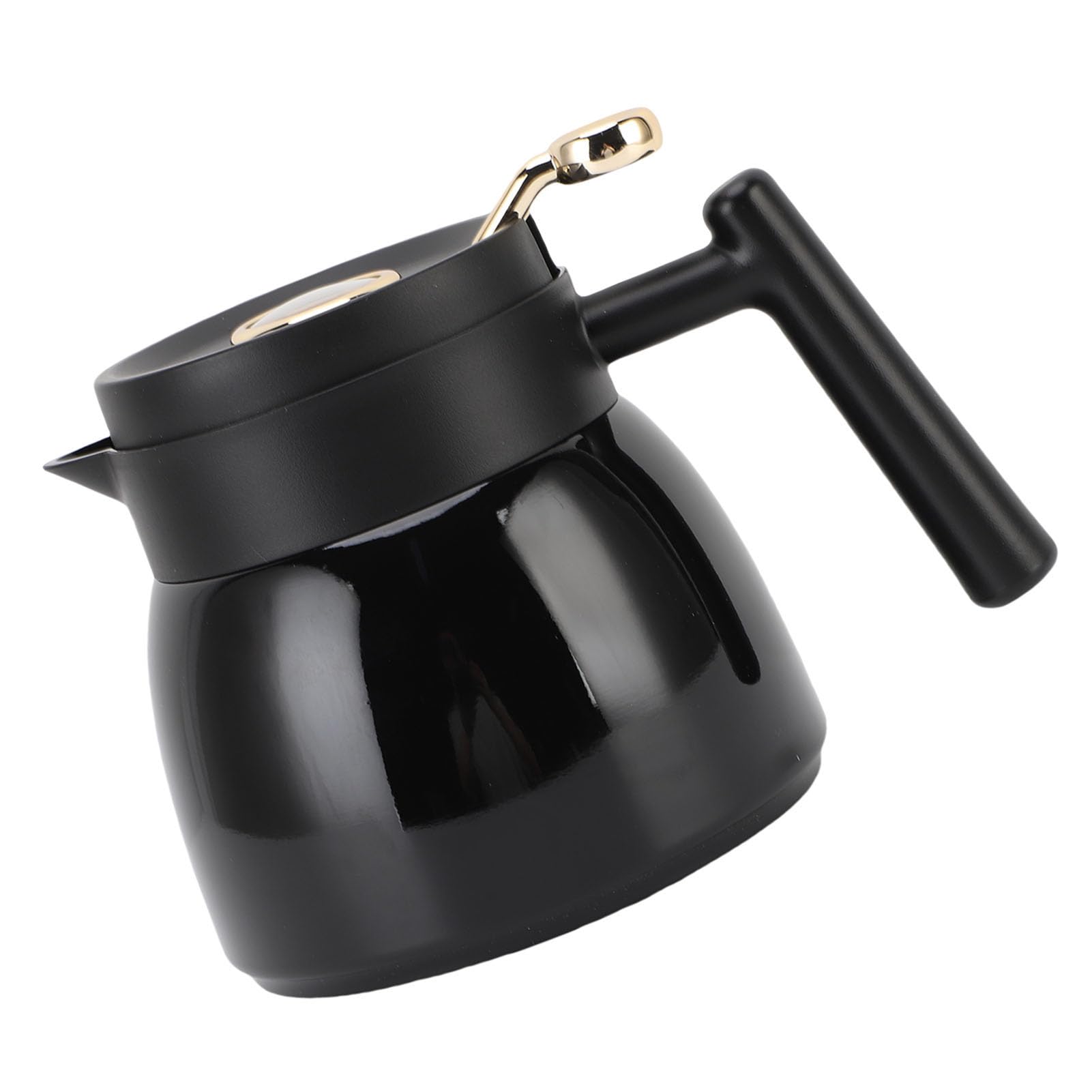 Café de Aislamiento de Vacío, té Térmico con Filtro de 880 Ml de Dispensador de Jarra de Bebidas de Agua, Pantalla de Temperatura Mecánica (BLACK)