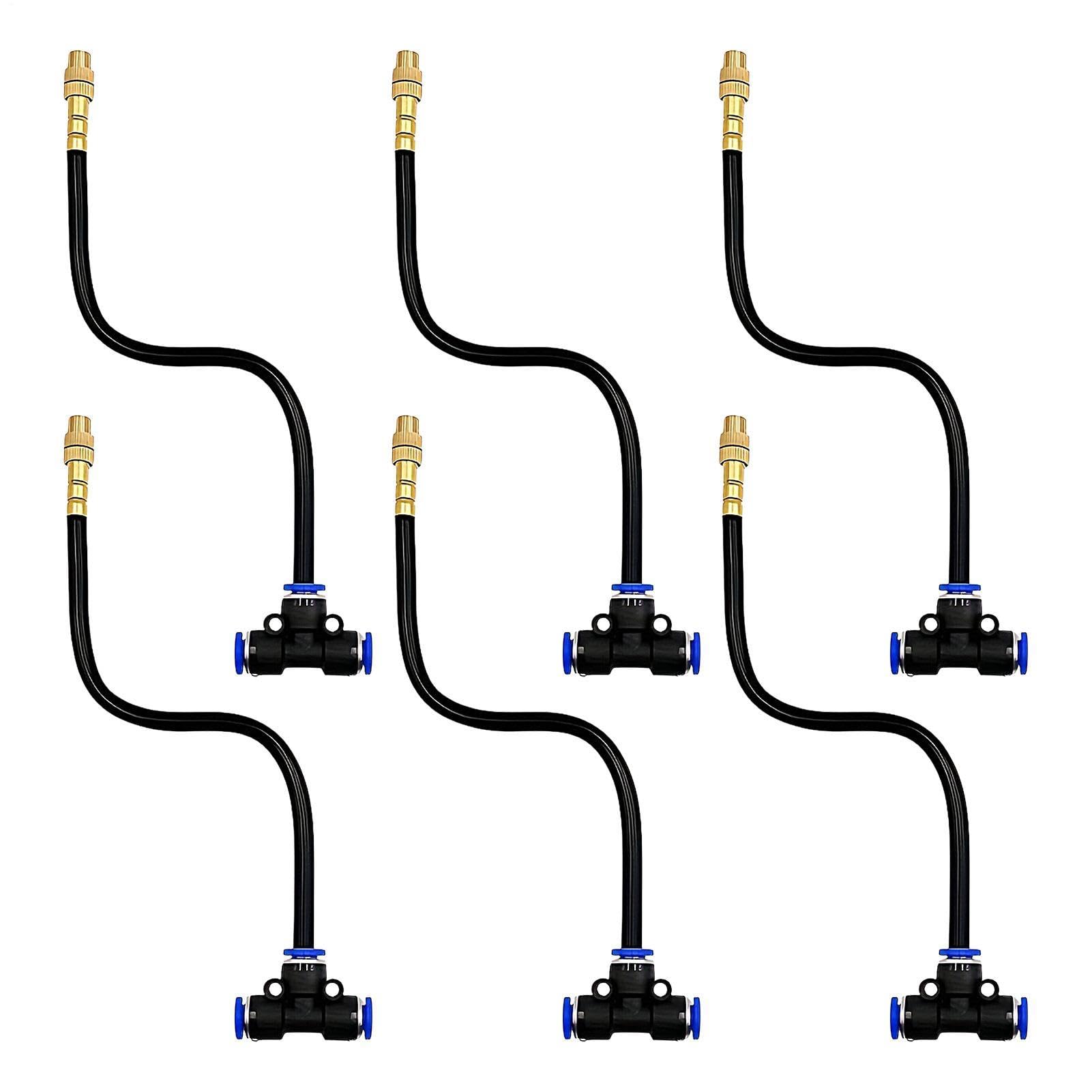 Misting Nozzle – Adjustable Brass Sprayer Head, Irrigation Spray | 6mm Universal Connector With Bendable Direction Control For Garden Lawn Cooling Humidifying Watering System Use