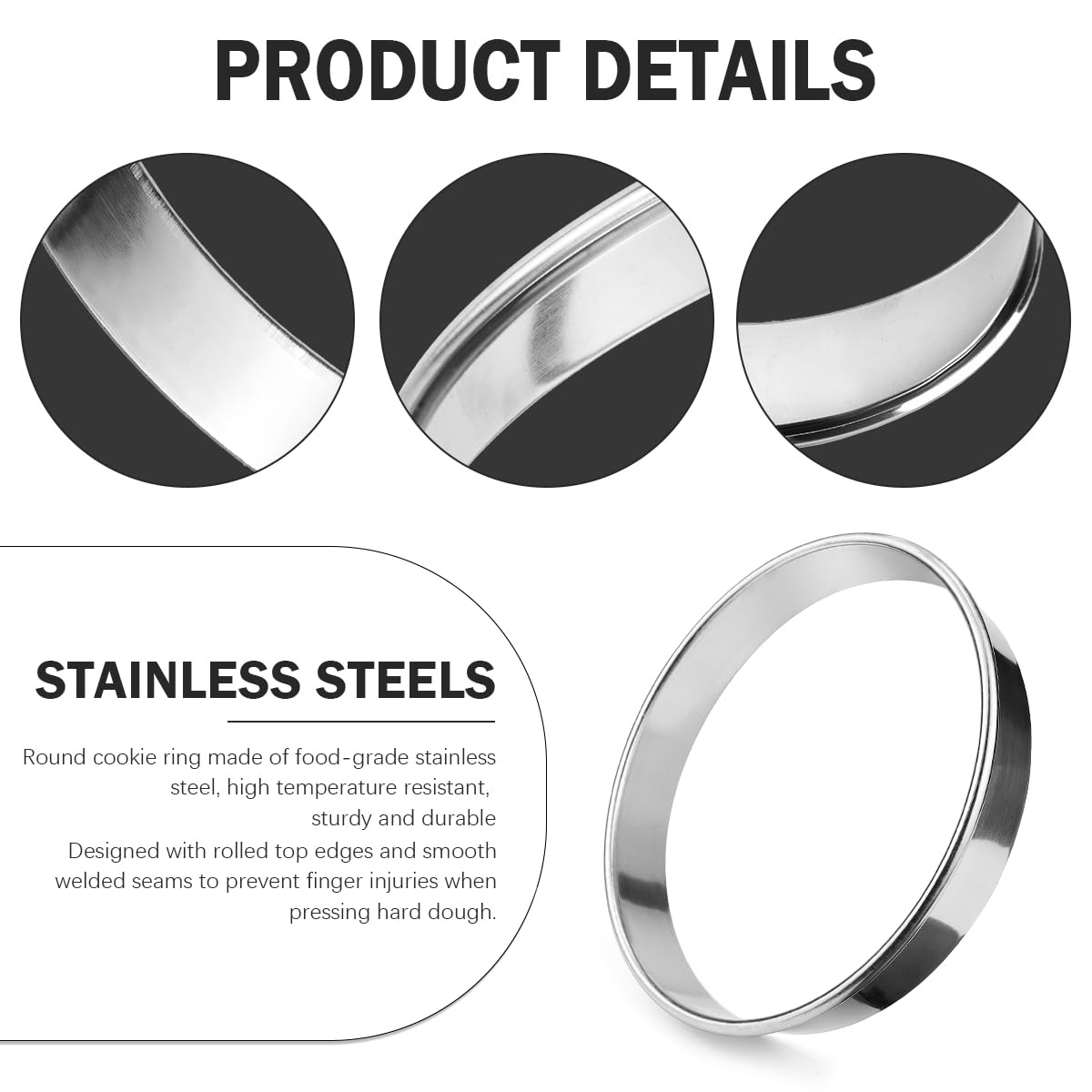 Emporte-pièces ronds de 28 cm en acier inoxydable pour muffins, mousses, gâteaux, pâtisseries, doughnuts
