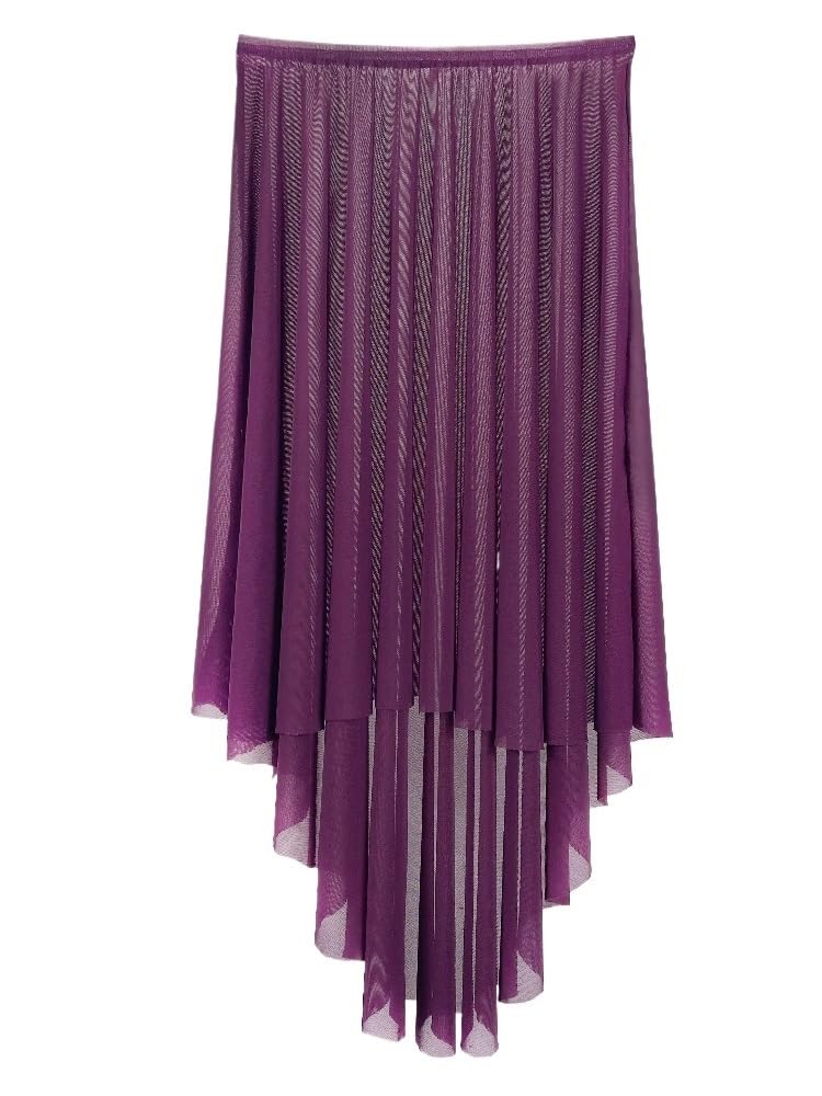 Faldas de Baile de Gasa, Mujer Poliéster Gasa Malla Envoltura Ballet Danza Falda Tirar Multicolor(Dark Purple)