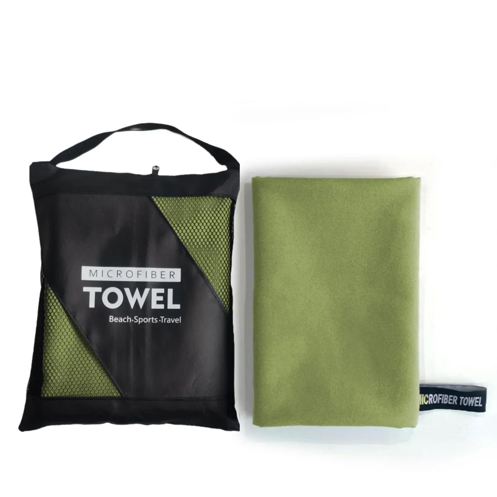 GMEqfhpOPS Quick-Dry Microfiber Towel - Ultra Absorbent, Compact & Sandproof for Gym, Beach, Travel & Swimming, Lightweight Sports Towel Towels Bath(Army green,76x152cm)