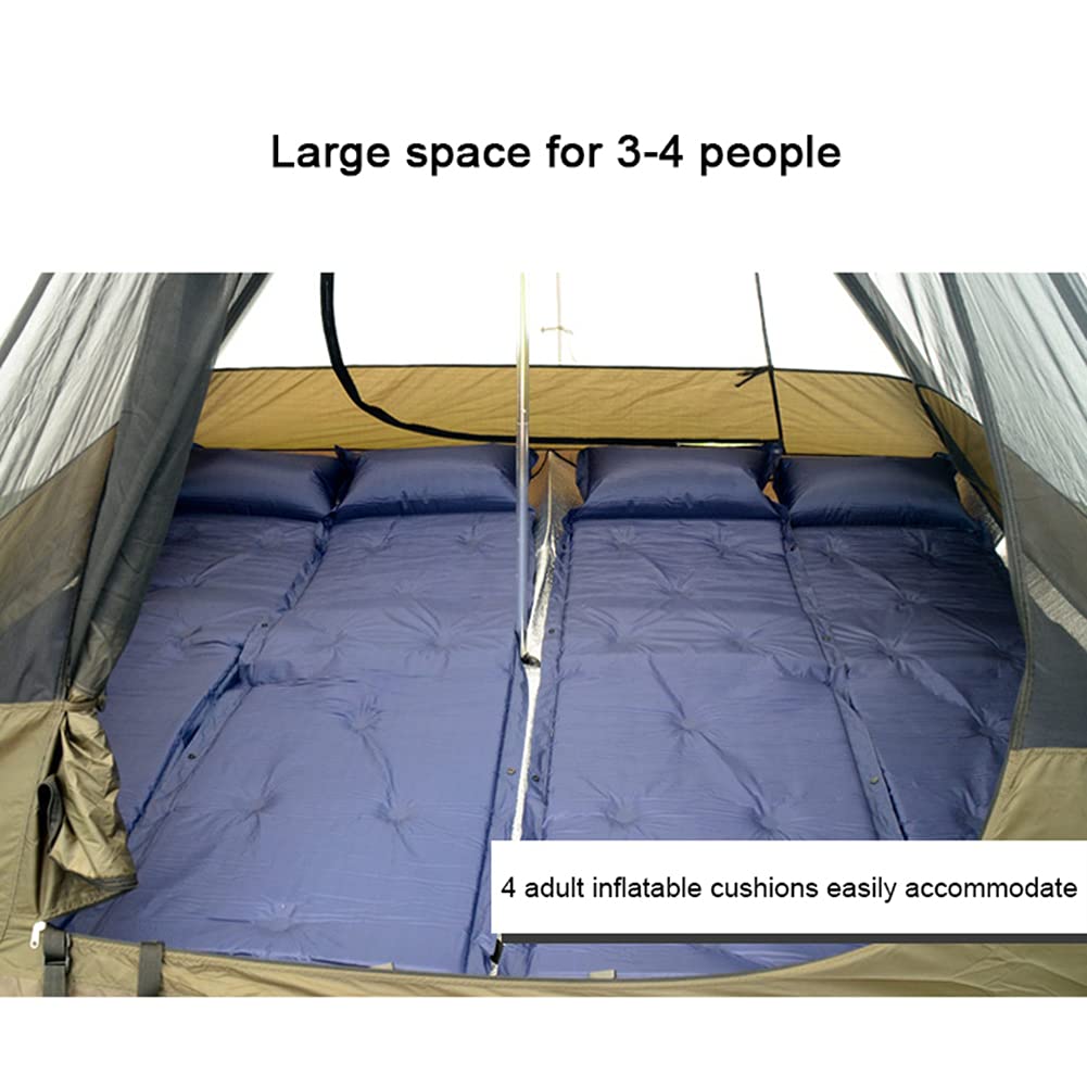 namiot, 4-osobowy namiot na kemping piramida namiot tipi na zewnątrz przenośny dwuwarstwowy indyjski namiot tipi na zewnątrz rodzinny namiot turystyczny jurta(White)