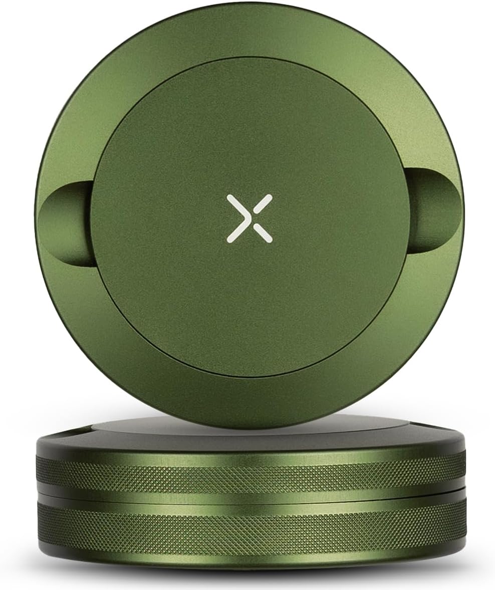 TinX Metal Container, Twist-Lock and Knurled Edge | Spill-Resistant & Strong Grip | Rugged Pocket EDC Storage | Pill & Pouch Holder | Used Trash & Extra Capacity Bin | Premium Aluminum Can (Green)