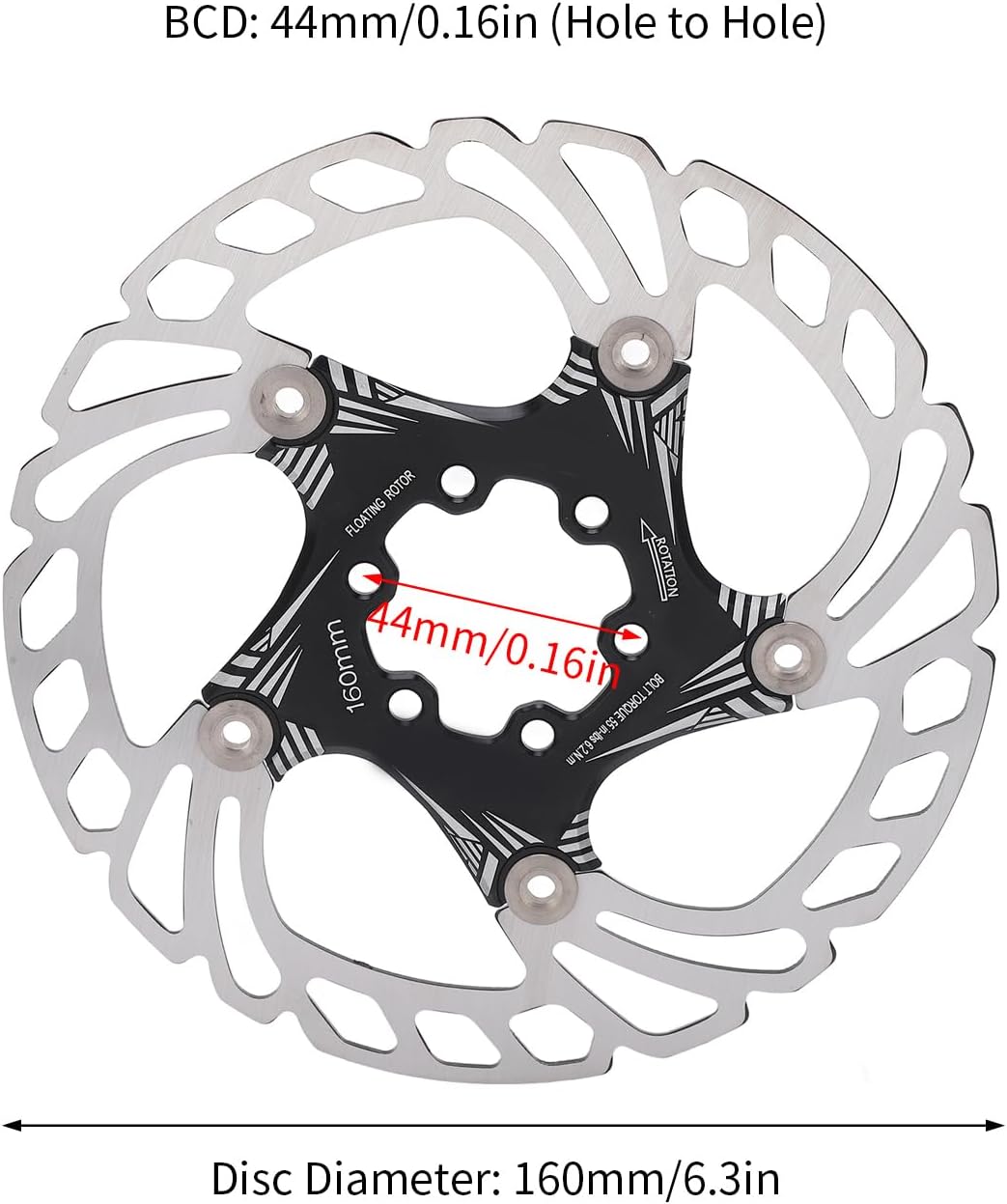 plplaaoo MEIJUN Bicycle Disc Brake Kit Aluminum Alloy Front Rear Disc Brakes Conversion Set for Road Mountain Bikes Brake Lever Length 83mm Disc Diameter 160mm