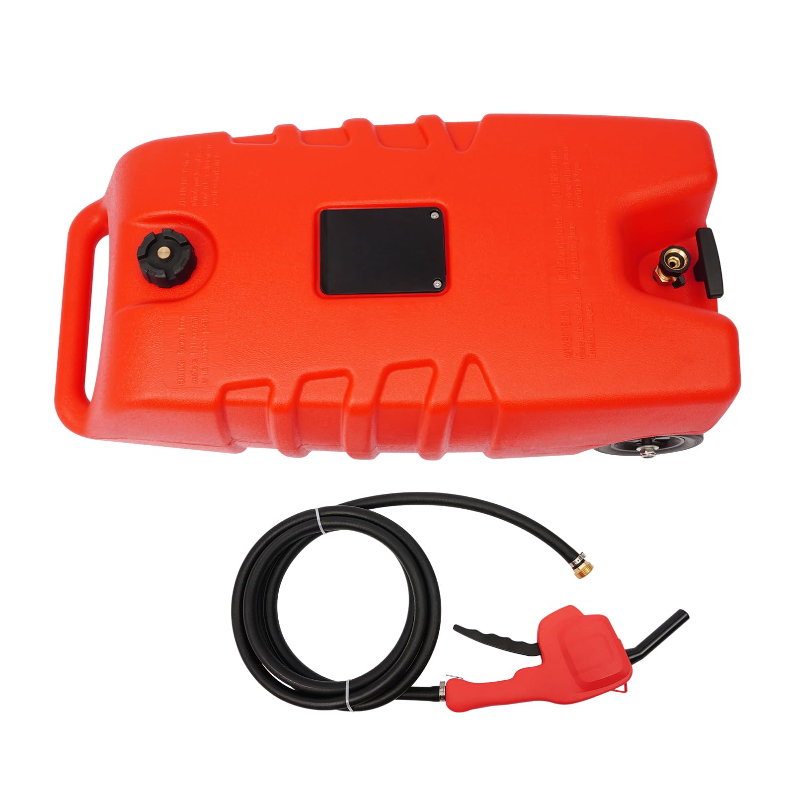 Chariot de carburant 53 l avec pompe, pistolet de distribution, vanne d'arrêt et tuyau flexible, bidon d'essence mobile en polyéthylène haute densité rouge, réservoir de carburant portable pour