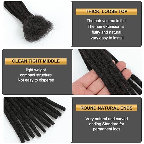 Miniatura 3 de Loc - Extensiones de cabello humano 100 % real, 0.3 in de ancho, 8 pulgadas, 40 hebras totalmente hechas a mano, extensiones de cabello real