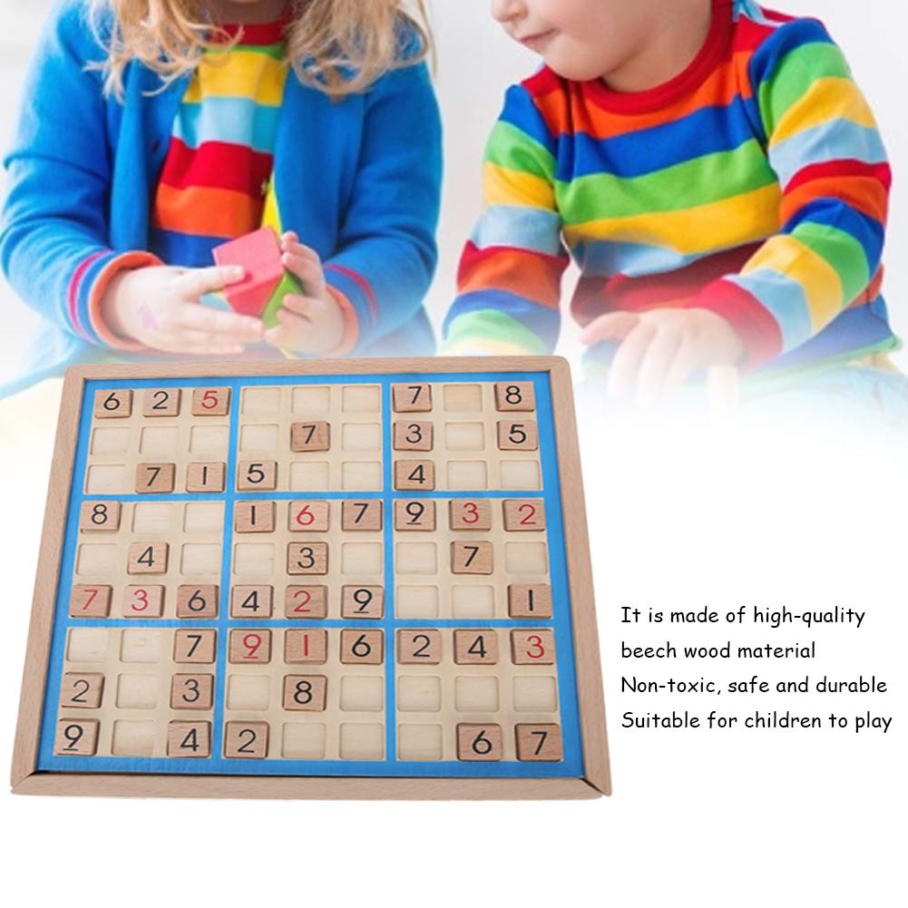 Garosa Juego de Mesa Sudoku de Madera con cajón y 81 Bloques de Madera Digitales para niños o Adultos, Rompecabezas de matemáticas, Juguetes educativos de Escritorio