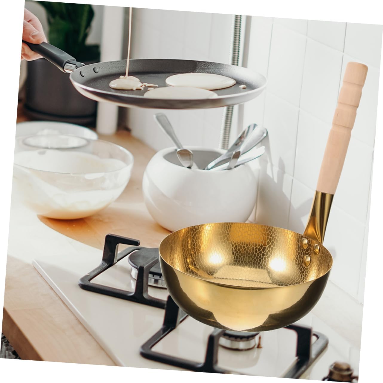 Hammered Rice Noodle Pot Non-stick Sauce Pan Handle Small Saucepan Excellent Workmanship Heat Transfer